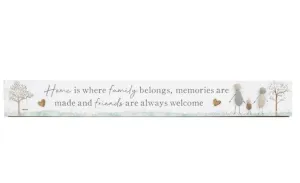 80cm Home is Where Family Belongs Sentimental Wall Plaque