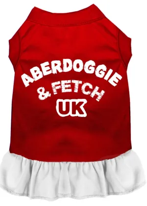 Aberdoggie Uk Screen Print Dress Red With White Sm (10)