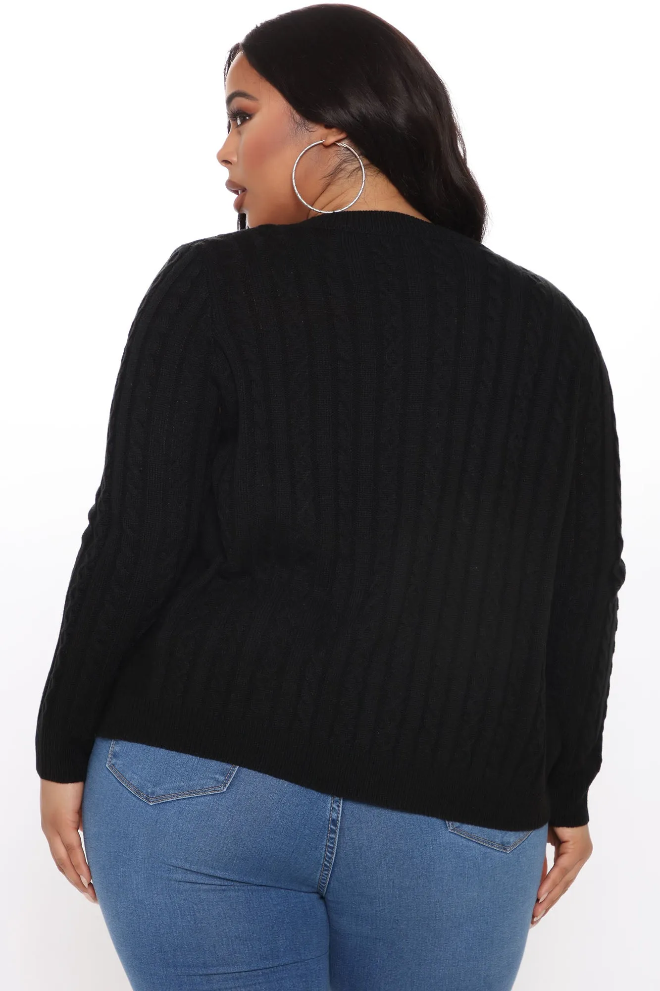 Airenna Cable Knit Sweater Set - Black