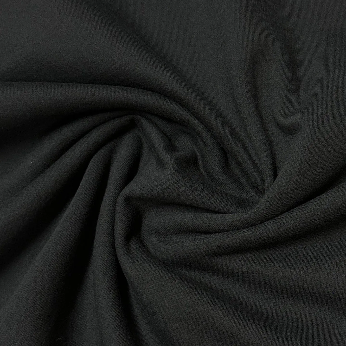 Black Cotton Fleece Fabric