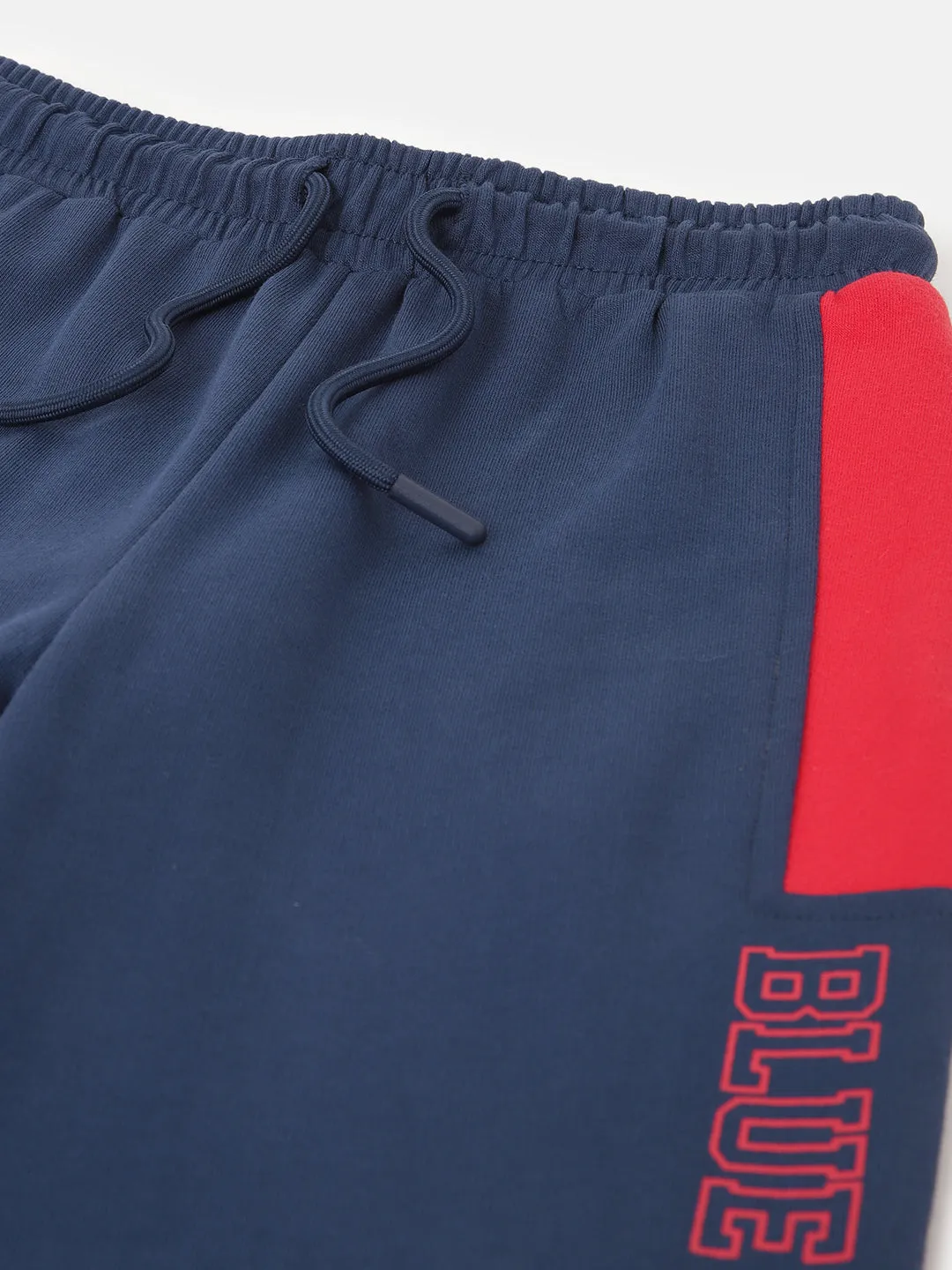 Blue Giraffe Boys Navy Blue Solid Relaxed Fit Mid-Rise Trackpant