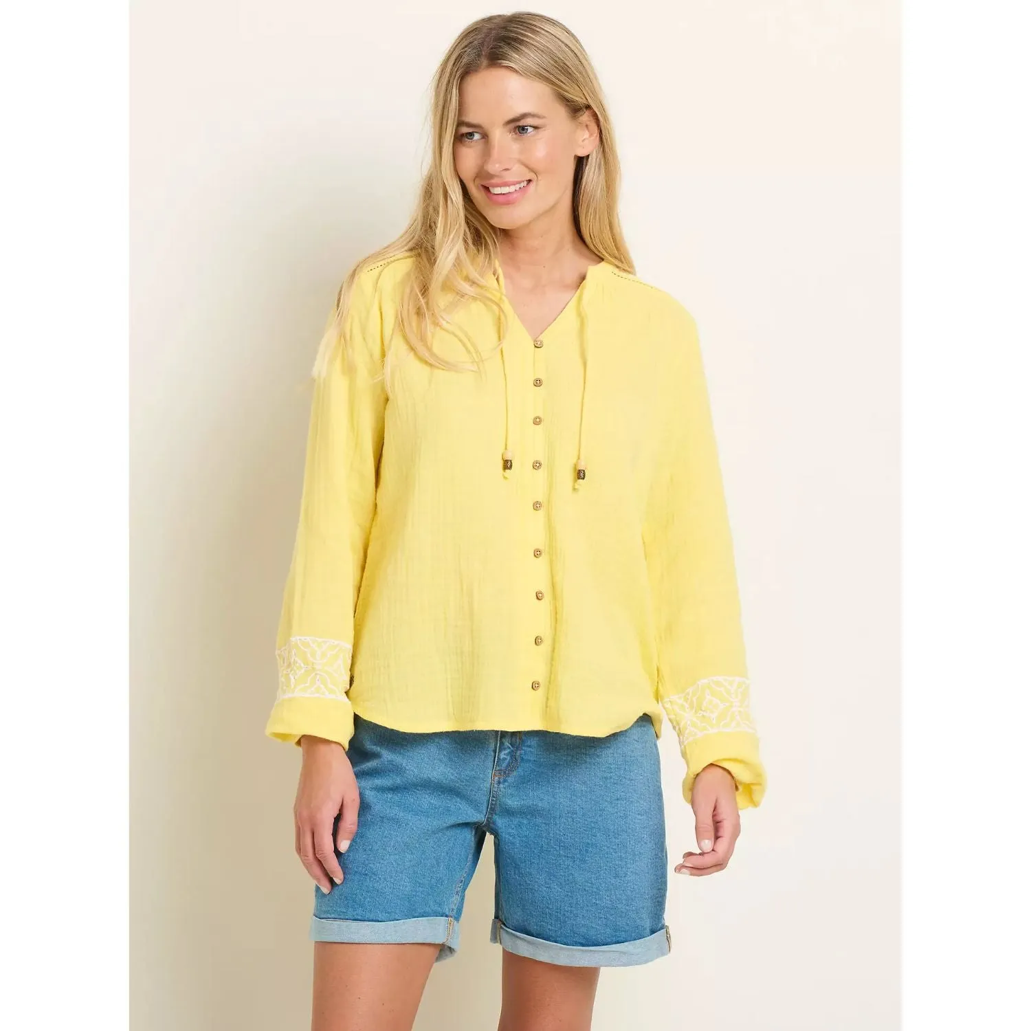 Brakeburn 18 Yellow Jessie Embroidered Blouse