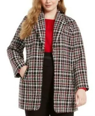 Calvin Klein Womens Black Plaid Jacket