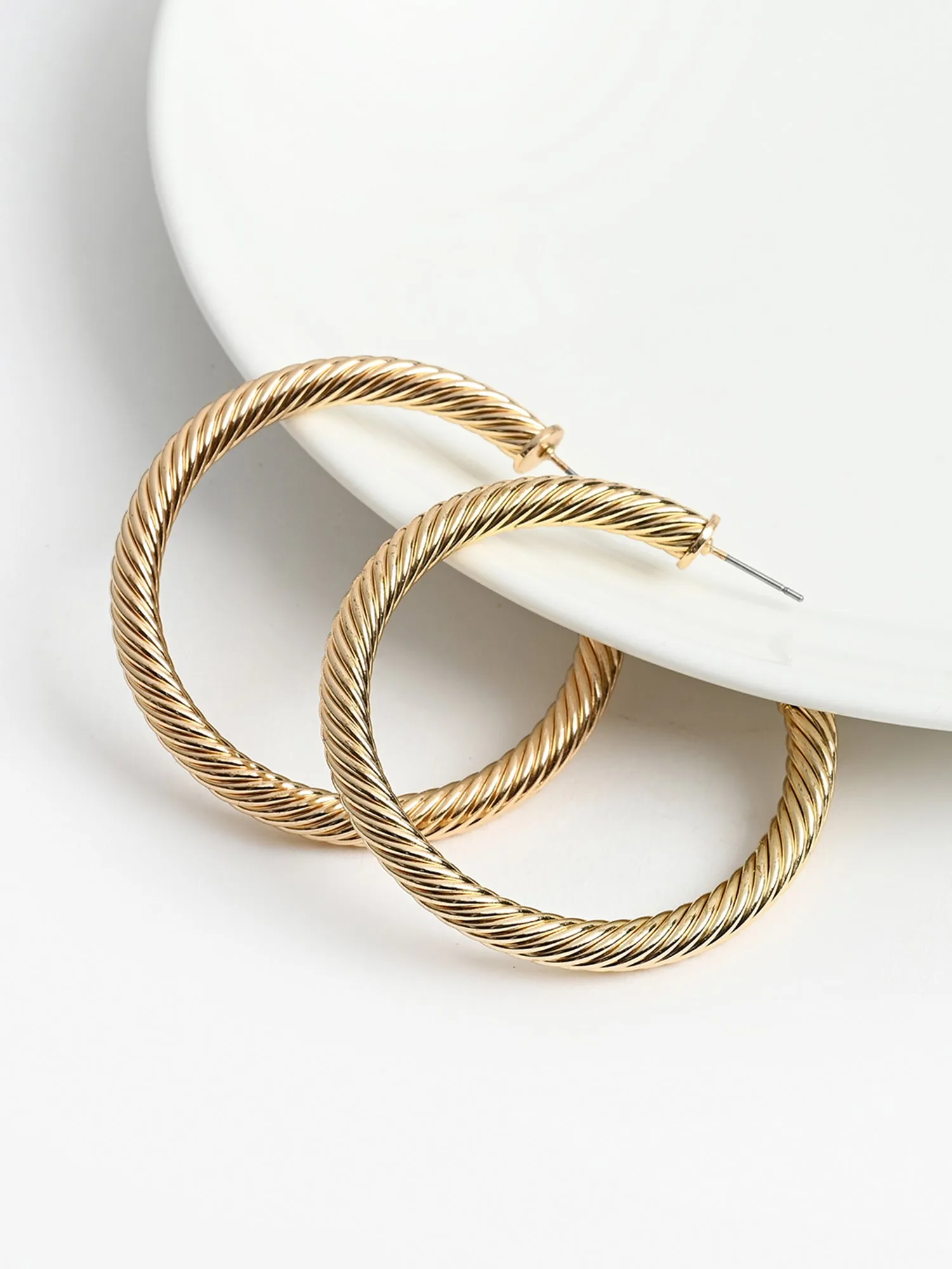 Chic Textured Bold Hoop Earrings