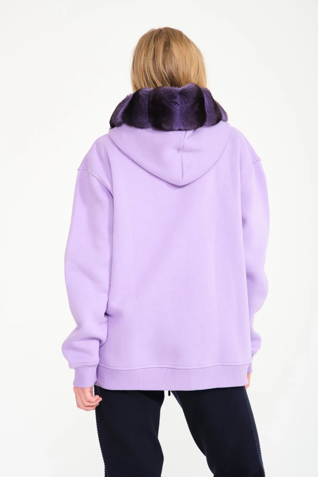 Chinchilla Fur-Lined Zipped Hoodie