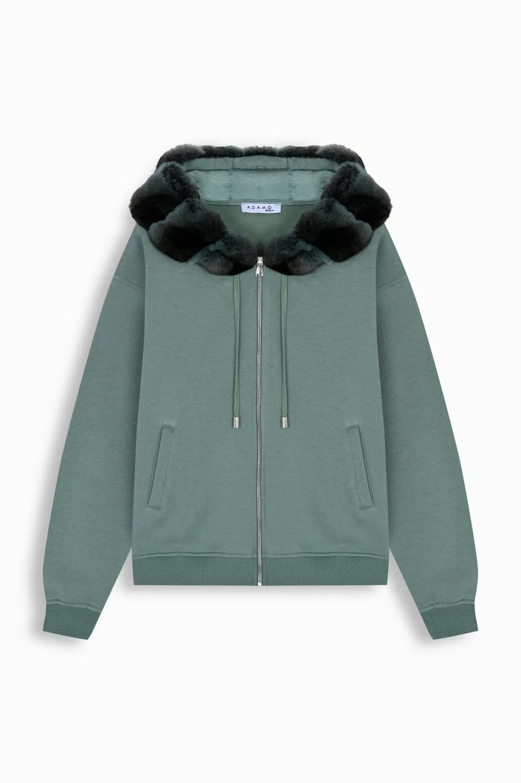 Chinchilla Fur-Lined Zipped Hoodie