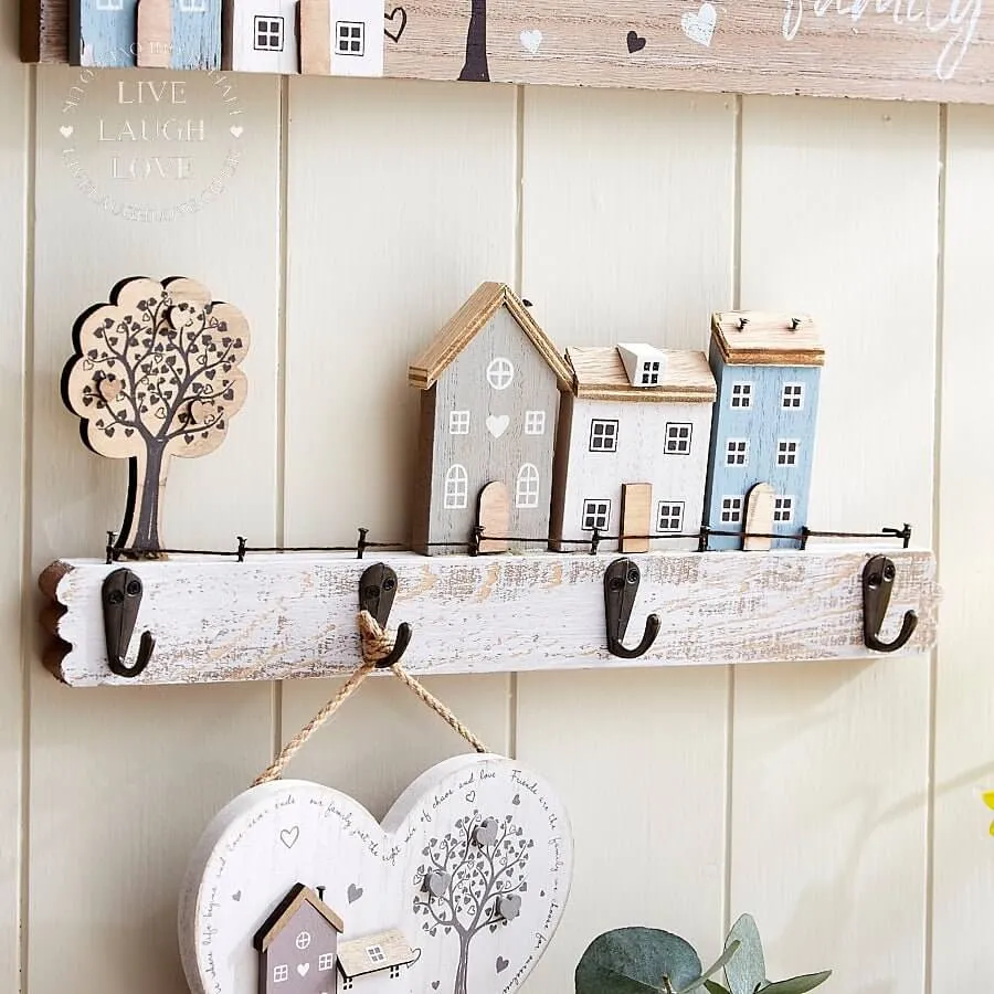 Country Wooden Houses Wall Hooks