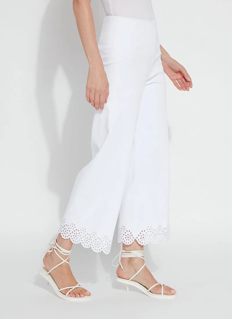 Cropped Embroidered Eyelet Wide Leg (26" Inseam)