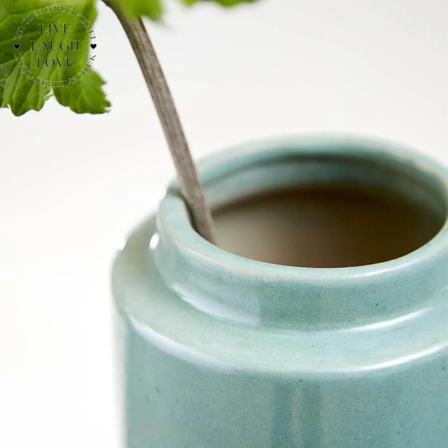 Dip Glaze Green-Toned Ceramic Vase