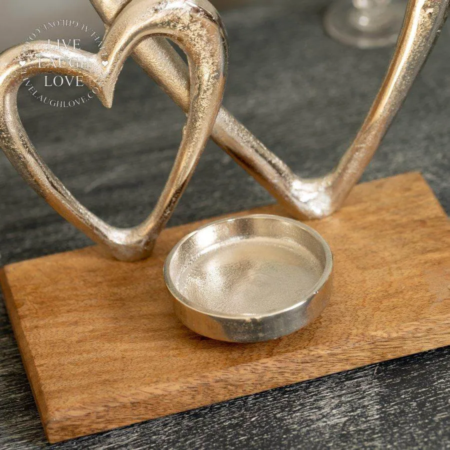 Double Heart Tealight Holder