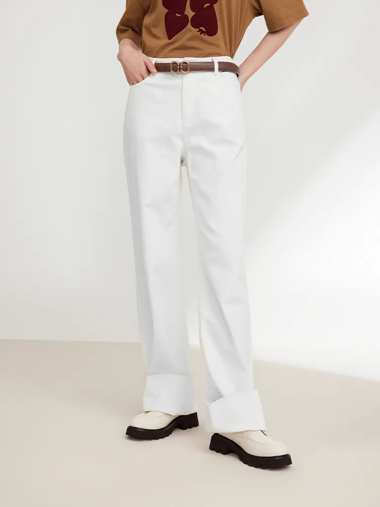 EP YAYING Straight-Leg Wide-Leg Jeans