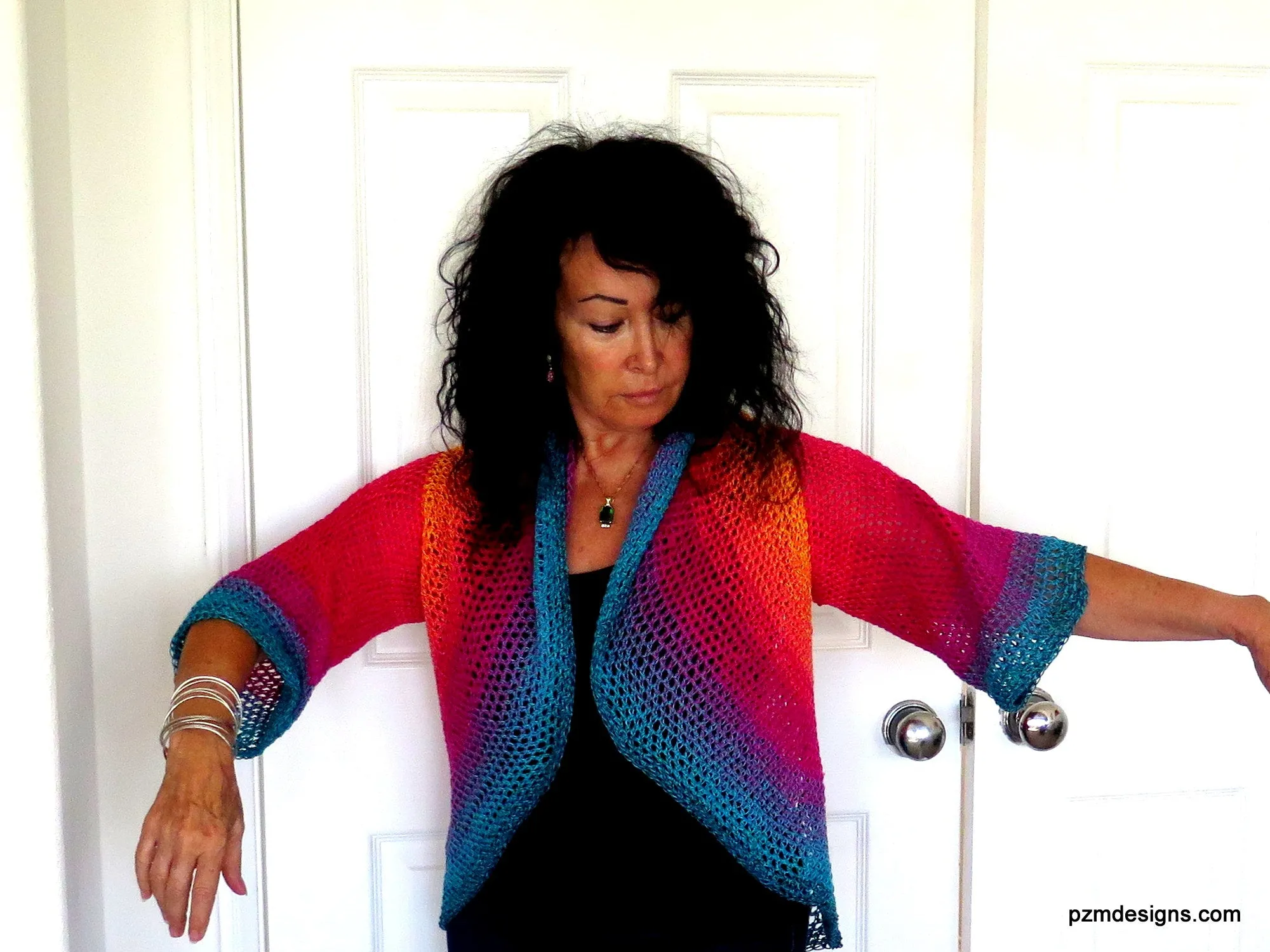 Extra Large Rainbow Crochet Circle Shrug