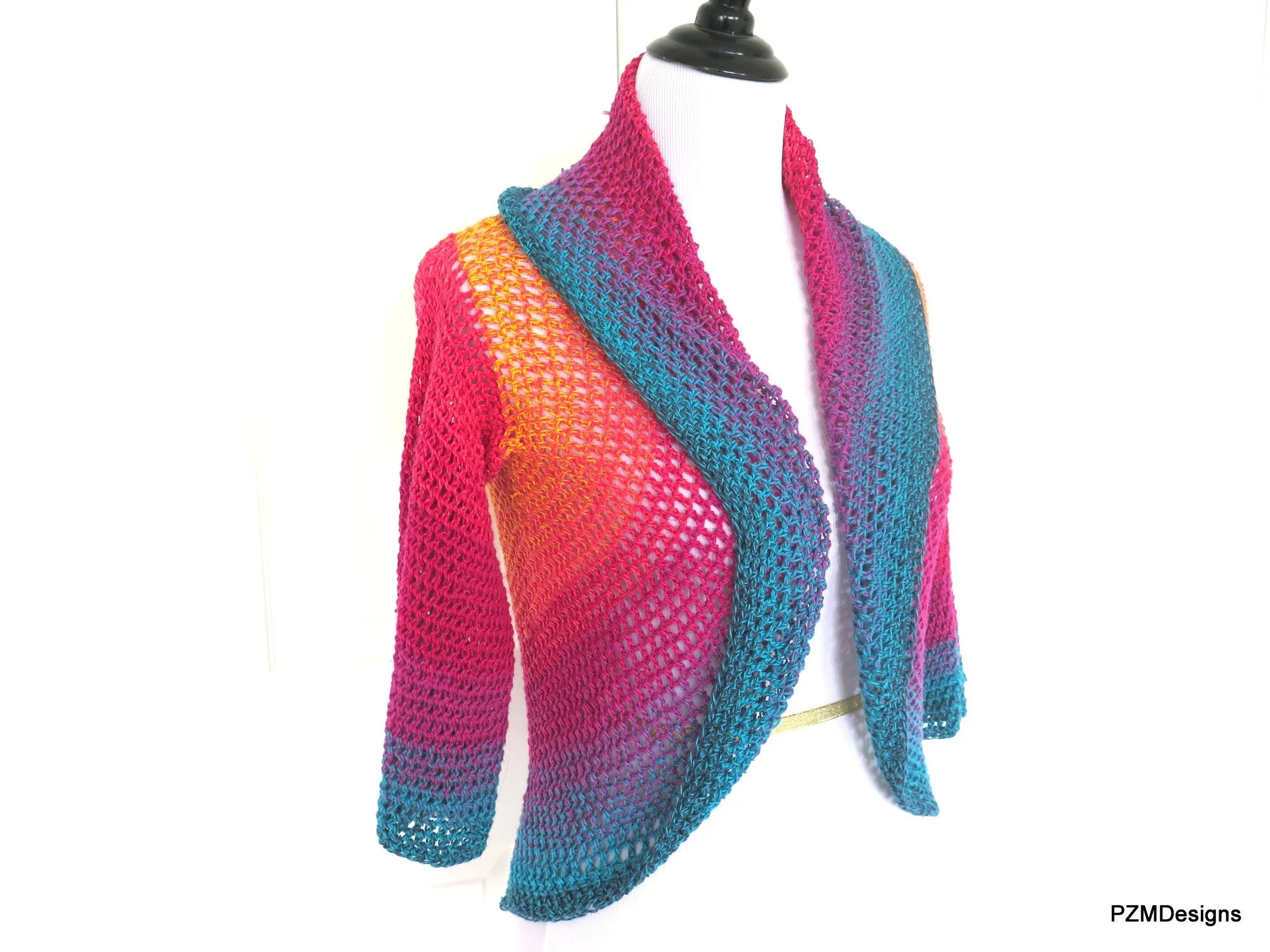 Extra Large Rainbow Crochet Circle Shrug