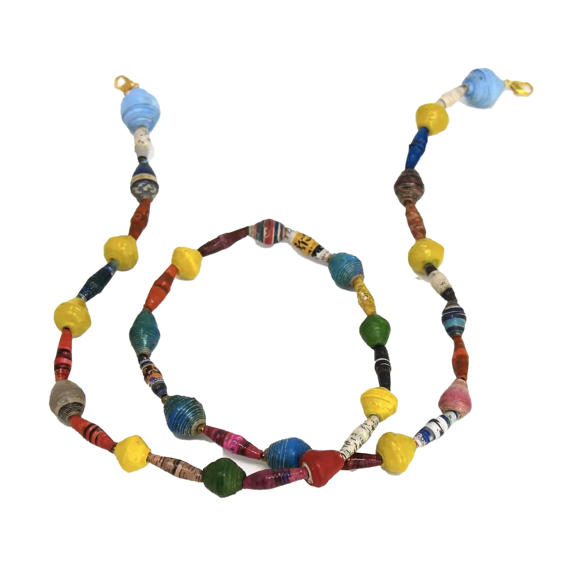 Face Mask/Eyeglass Paper Bead Chain, Colorful Mixed Shapes