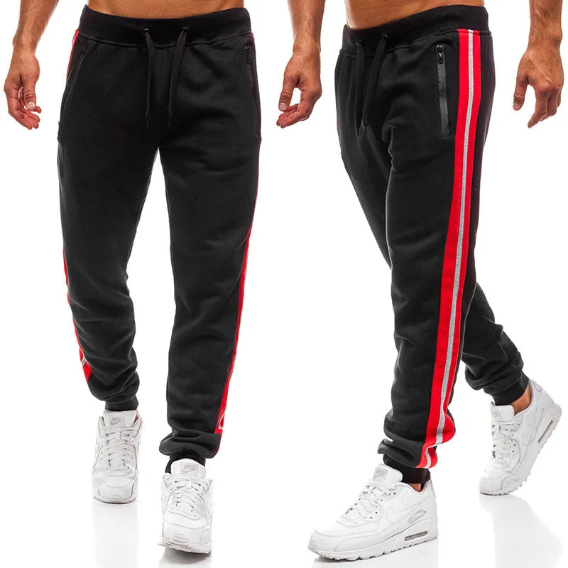 Fashionable Zipper Stitching Design Sport Sweatpants