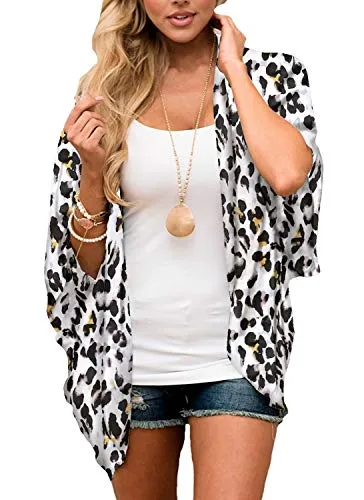 Floral Cover Up Chiffon Print Kimono Beachwear