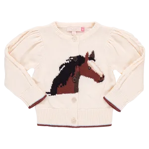 Girls Cable Constance Sweater - Wild Horse