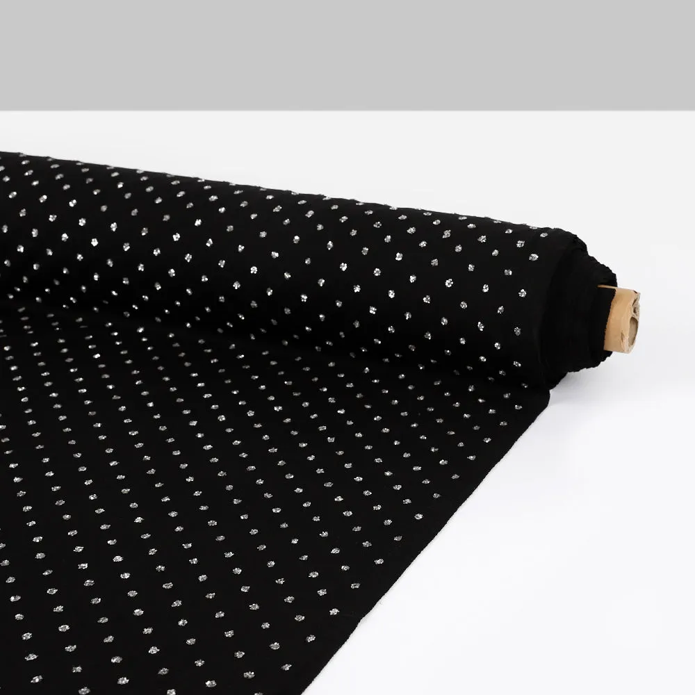 Glitter Dot Poly Knit - Black