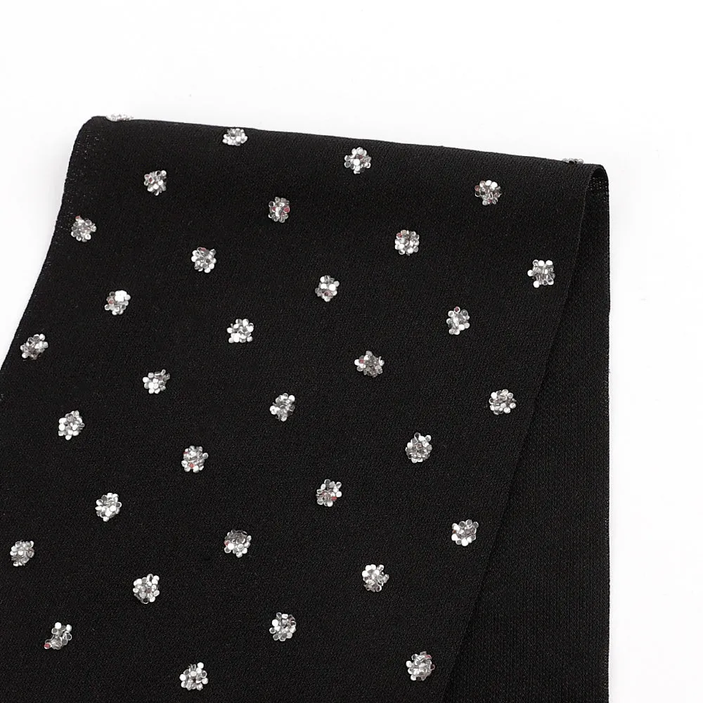 Glitter Dot Poly Knit - Black