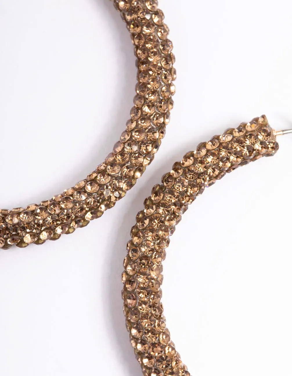 Gold Diamante 40mm Crystal Hoop Earrings