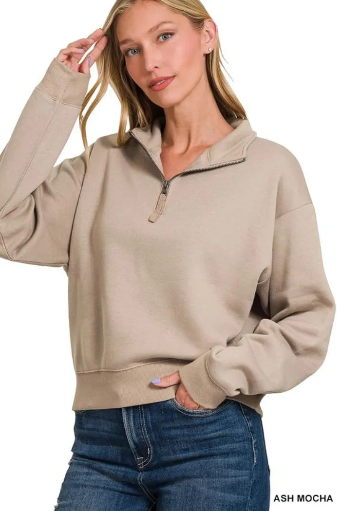 Half Zip Fleece Sweatshirt