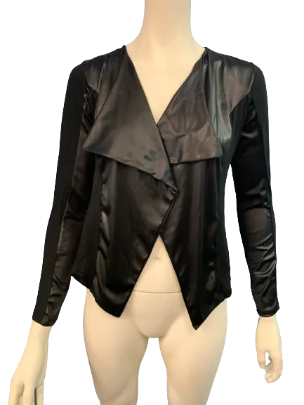 Happening in the Present Shrug with Faux Leather,Size Small