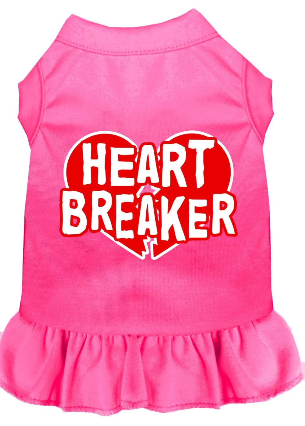 Heart Breaker Screen Print Dress Bright Pink Med (12)