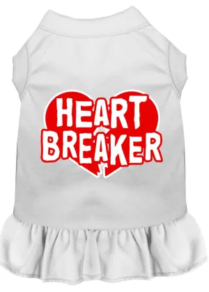 Heart Breaker Screen Print Dress White Xl (16)