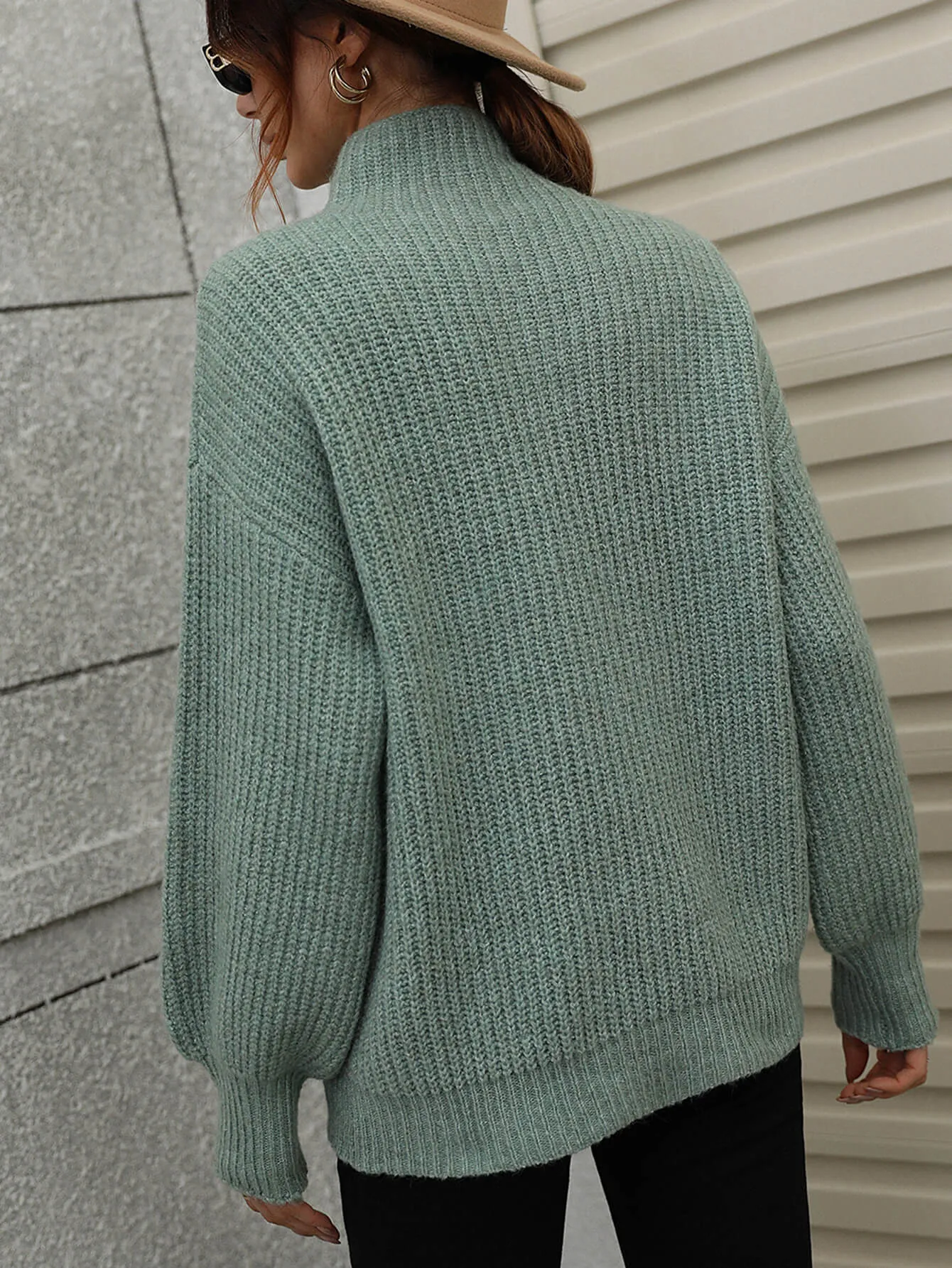 In The Thick Of It Rib-Knit Pullover Sweater in Tan, Black, White, Cream, Gray, or Green