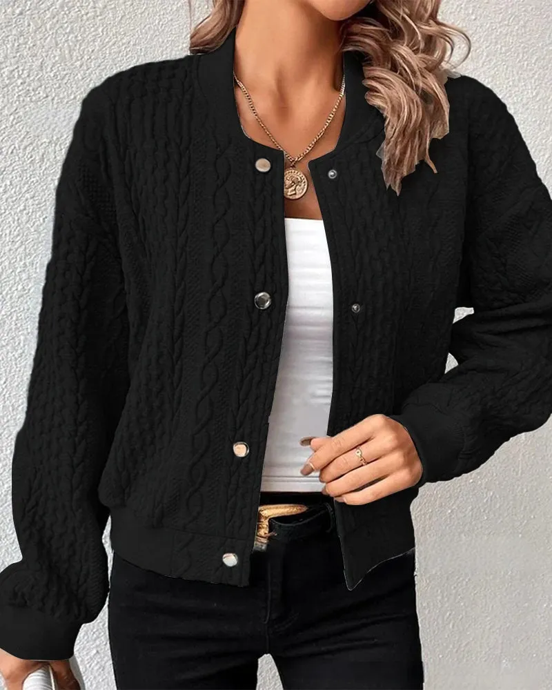 Lucille™ | Elegant Textured Fabric Cardigan