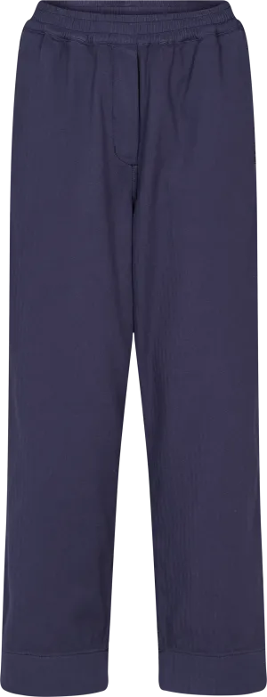 Maia Herringbone Cotton Pant - French Blue