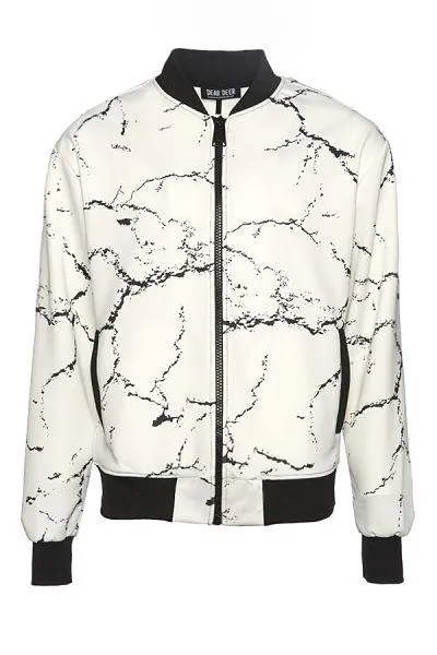 Men's Calcium Carbonate White Bomber Jacket