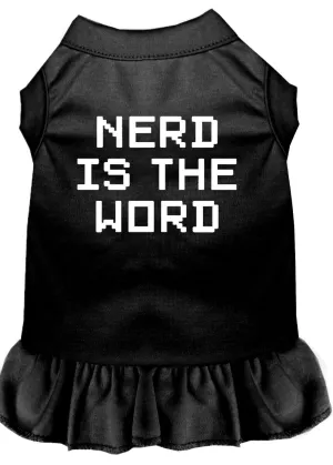 Nerd Is The Word Screen Print Dress Black Lg (14)