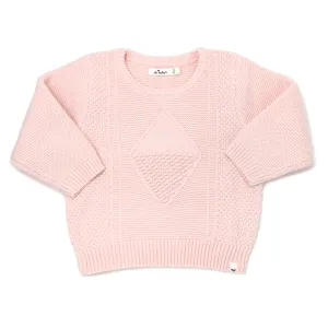 oh baby! Knitted Basket Sweater - Vintage Pink