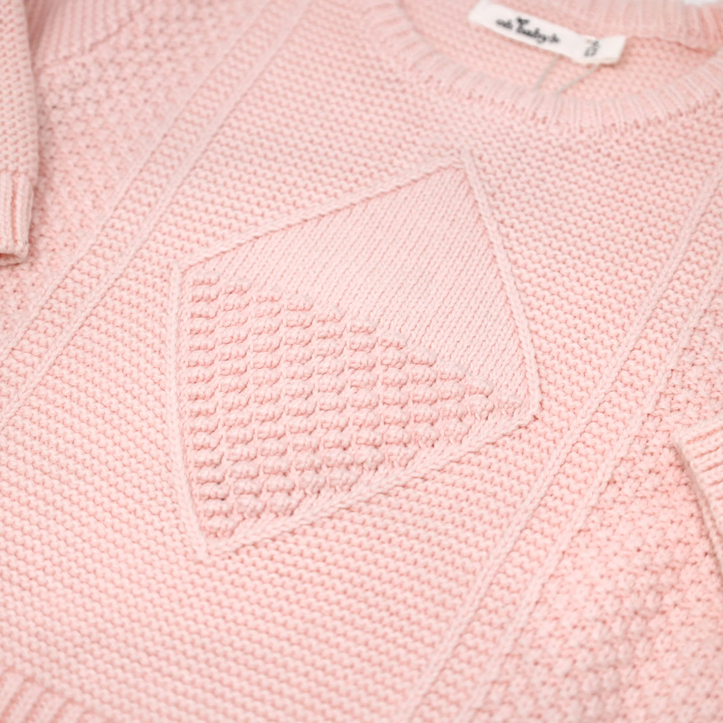 oh baby! Knitted Basket Sweater - Vintage Pink