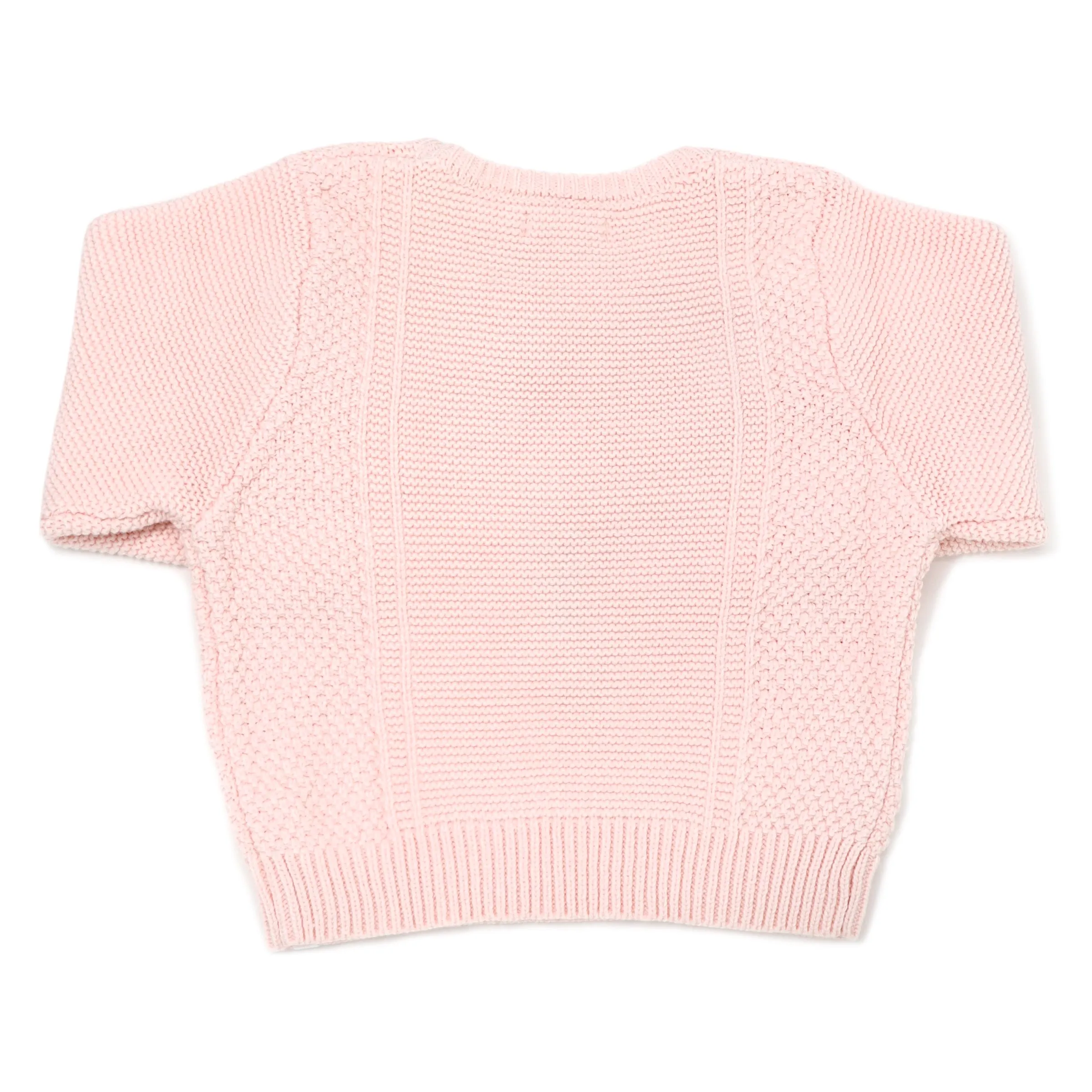 oh baby! Knitted Basket Sweater - Vintage Pink