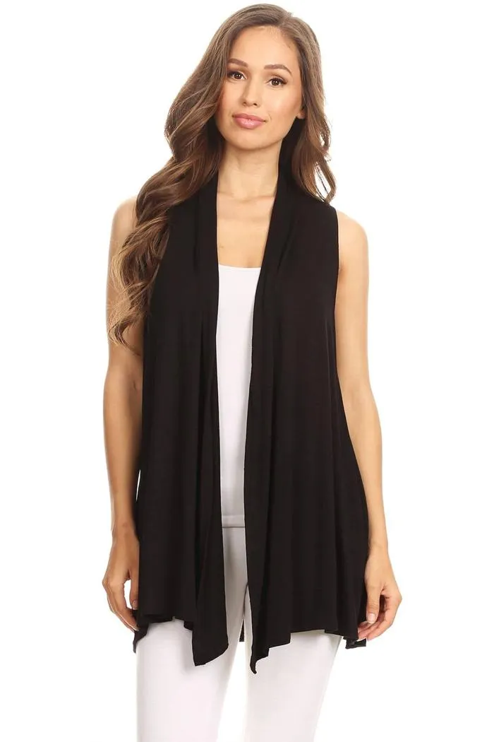 Open-Front Sleeveless Cardigan