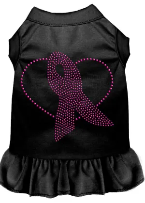 Pink Ribbon Rhinestone Dress Black Lg (14)