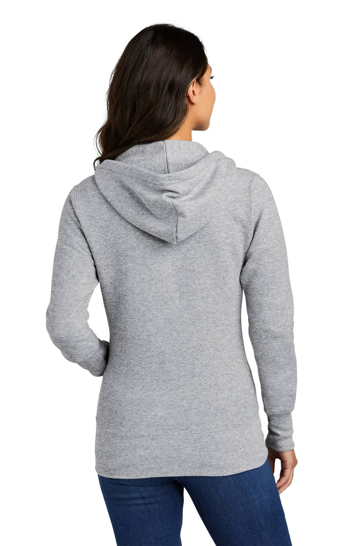 Port & Company Ladies Core Fleece Branded Zip Hoodies, Athletic Heather