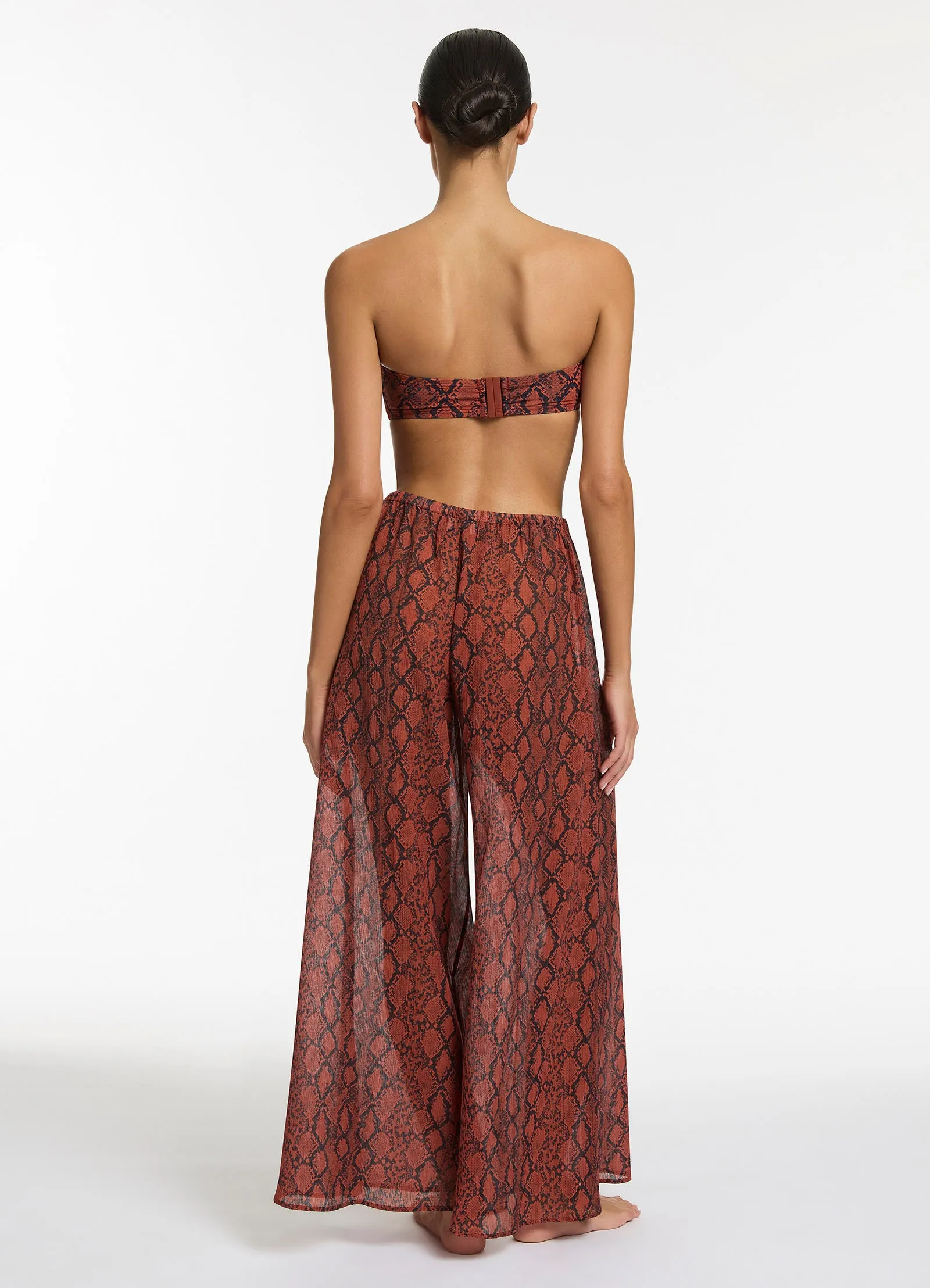 Python Crinkle Wide Leg Pant - Spice