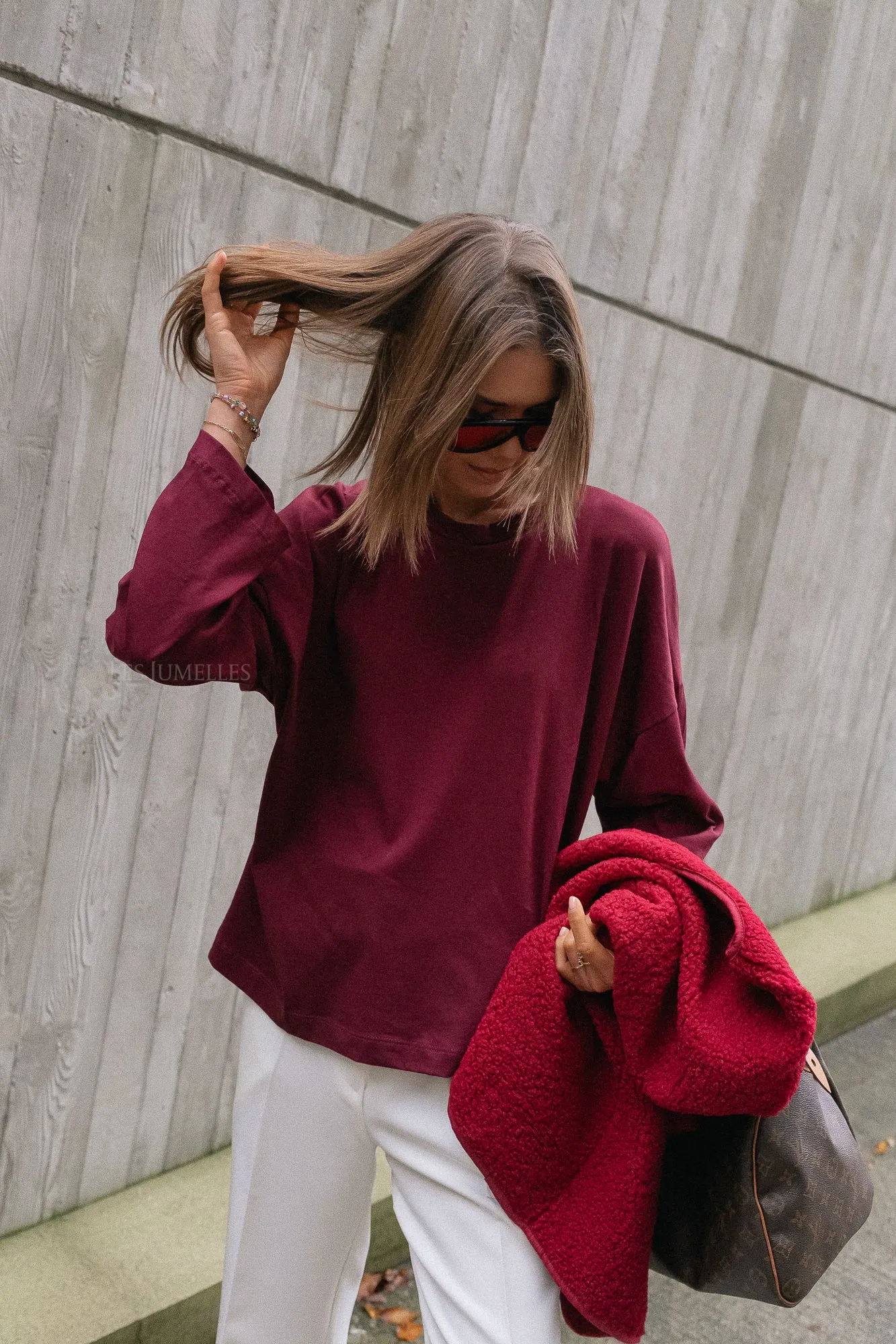 Rachel LS shirt burgundy