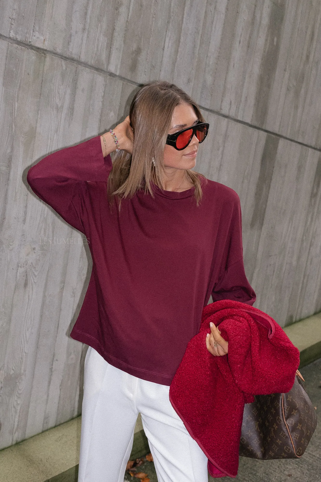 Rachel LS shirt burgundy