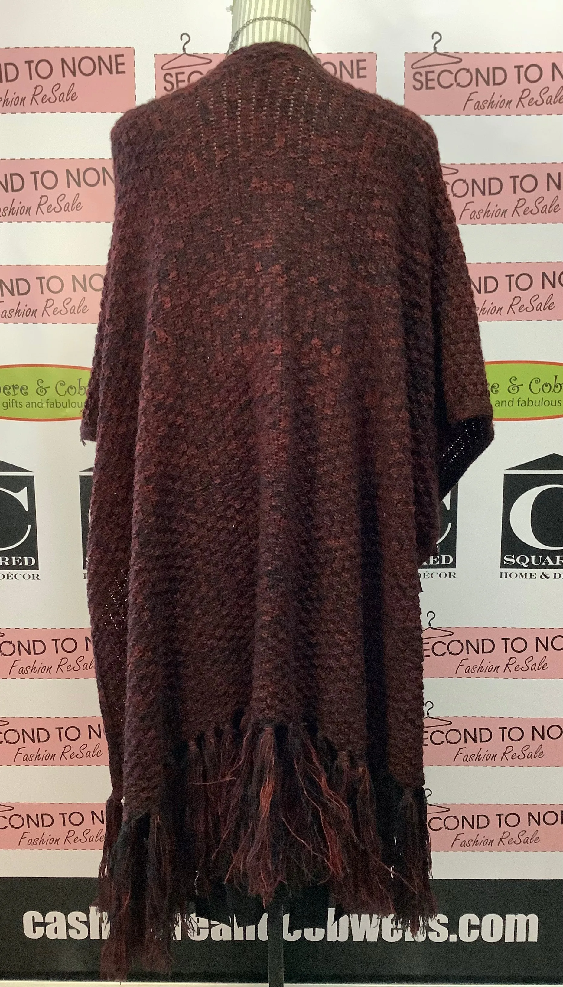 Red & Black Knit Cardi-Wrap (Size L)