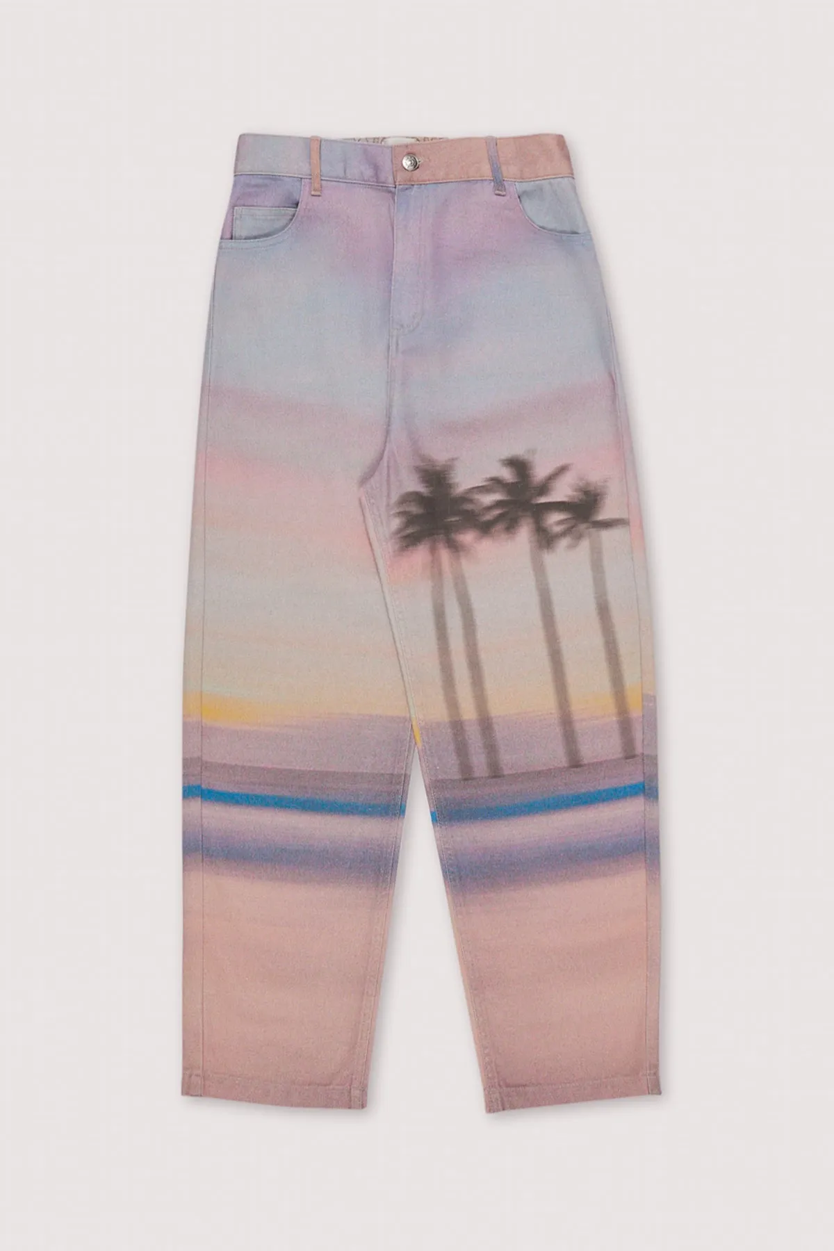 RELAXED DENIM TROUSERS "SUNSET" MULTICOLOR