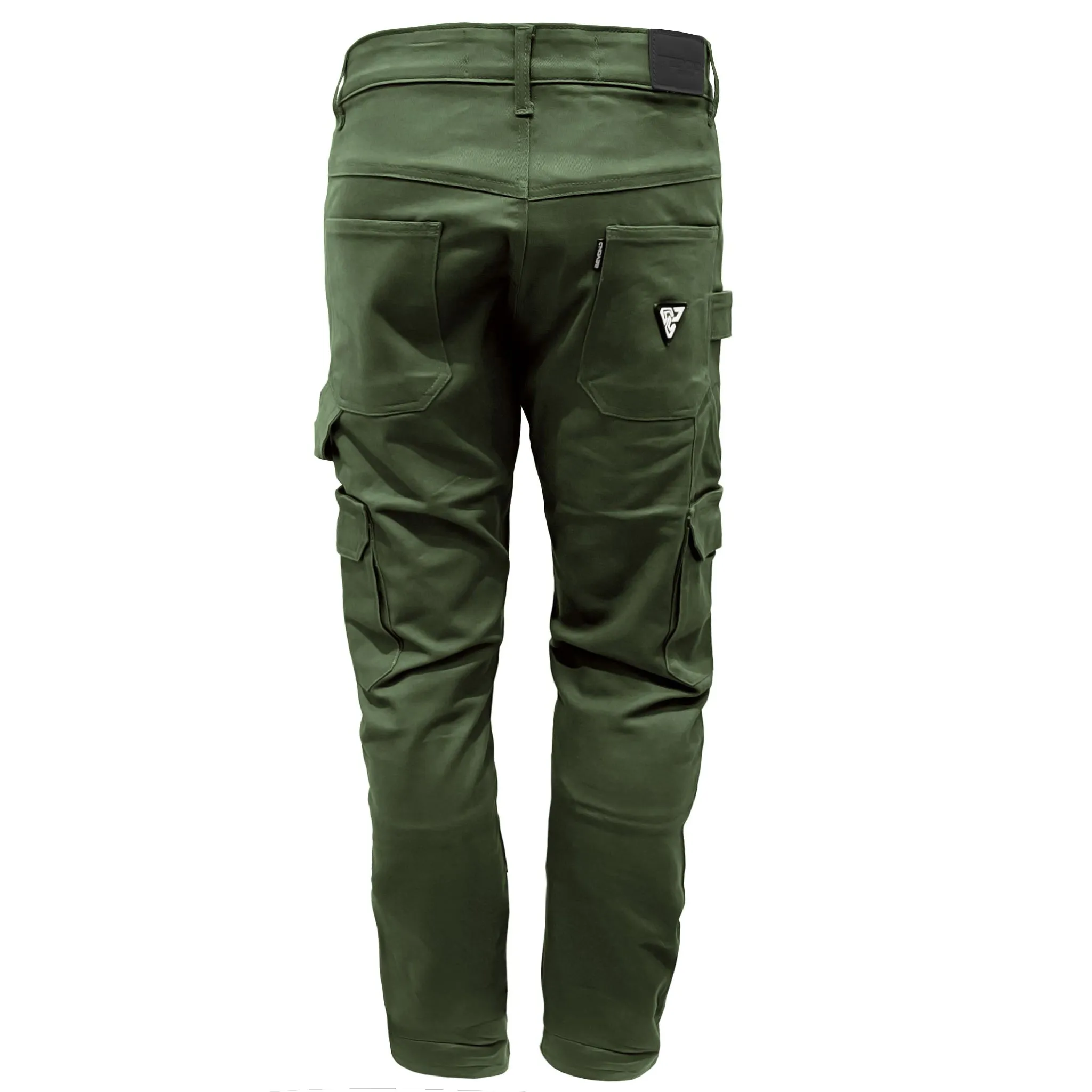 Relaxed Fit Cargo Pants - Army Green with Pads