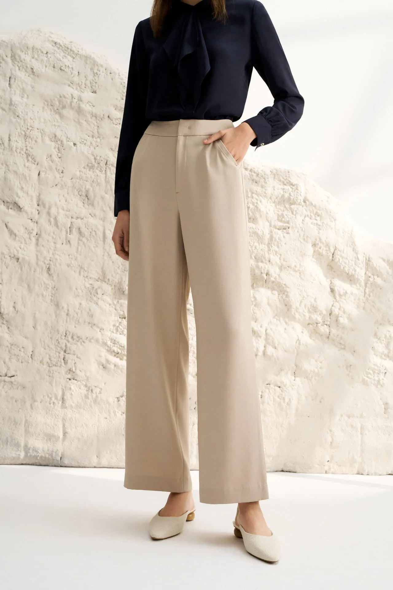 Relaxed Straight Leg Dobby Twill Pants