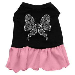 Rhinestone Bow Dresses Black with Pink Lg (14)