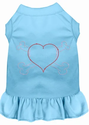 Rhinestone Heart And Crossbones Dress Baby Blue Lg (14)