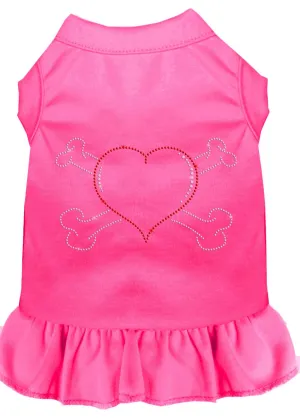 Rhinestone Heart And Crossbones Dress Bright Pink Xxl (18)