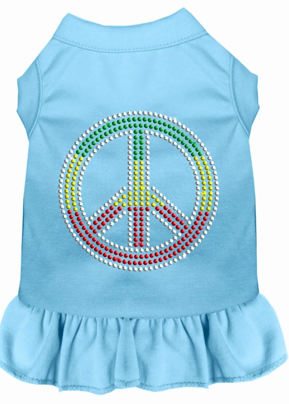 Rhinestone Rasta Peace Dress Baby Blue Med (12)